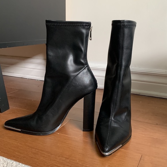Public Desire black faux leather booties - Picture 3 of 3
